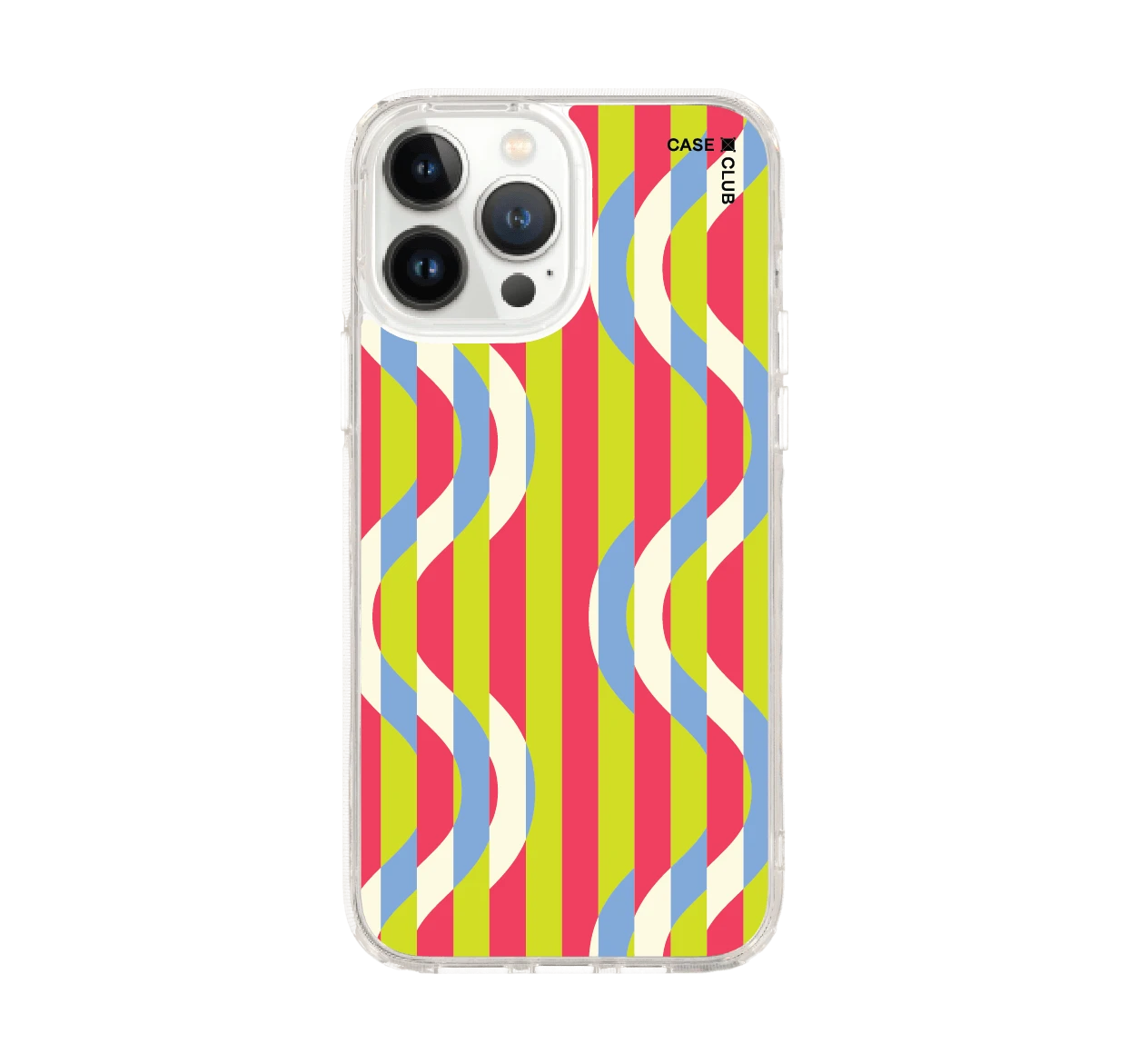 iphone 12/ 13 pro max clear case multi color illusioned freeform